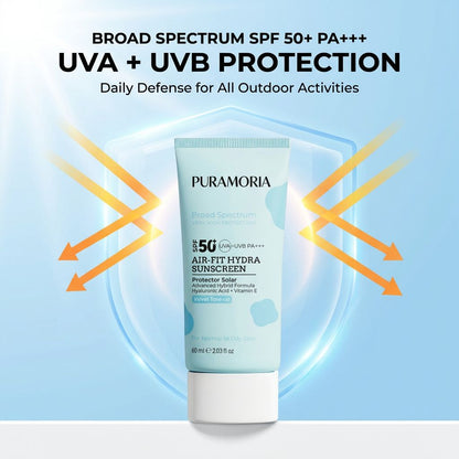 Air - Light Hydrating SPF50+ Sunscreen - PURAMORIA