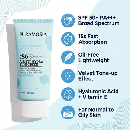 Air - Light Hydrating SPF50+ Sunscreen - PURAMORIA