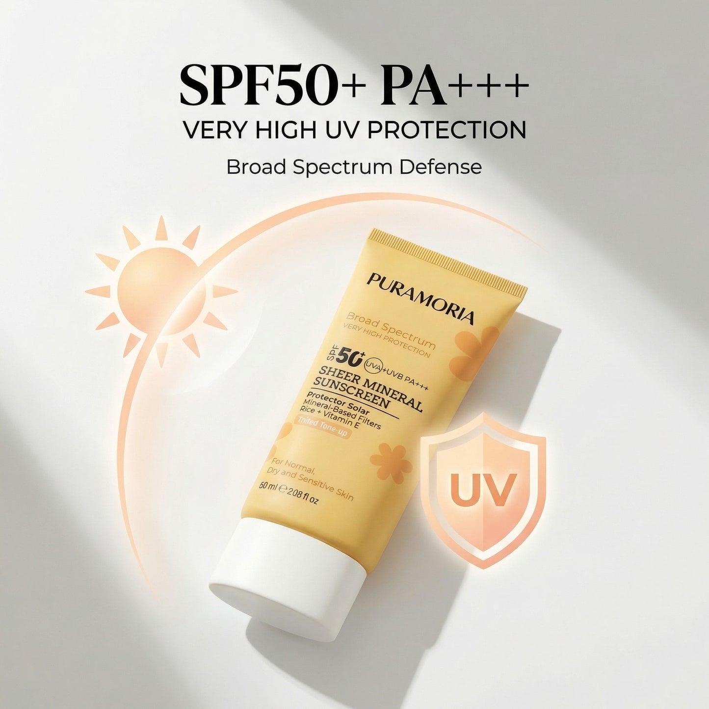 Rice Tinted Mineral SPF50+ Sunscreen - PURAMORIA